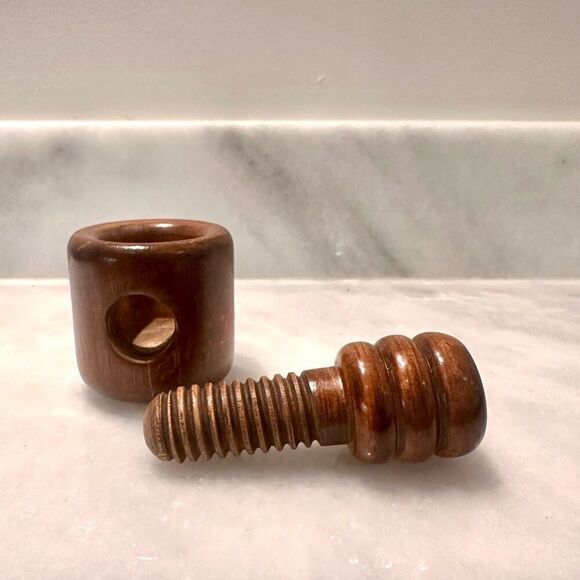 Vintage Handmade Painted European Wooden Twist Nutcracker - Picture 4 of 4